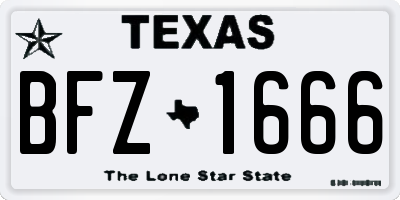 TX license plate BFZ1666