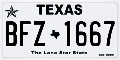 TX license plate BFZ1667