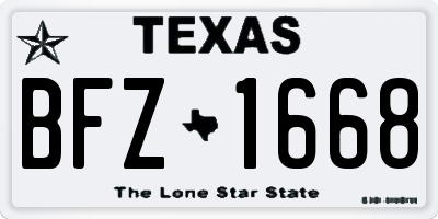 TX license plate BFZ1668