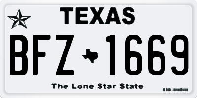 TX license plate BFZ1669