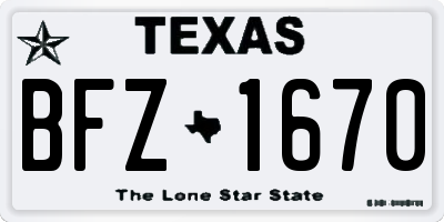 TX license plate BFZ1670