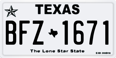 TX license plate BFZ1671