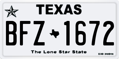 TX license plate BFZ1672