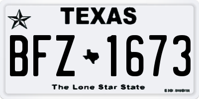 TX license plate BFZ1673