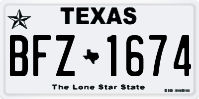 TX license plate BFZ1674