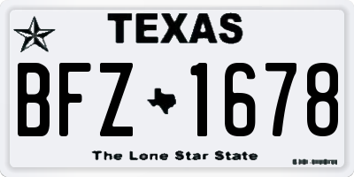 TX license plate BFZ1678