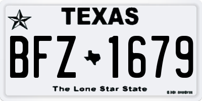 TX license plate BFZ1679