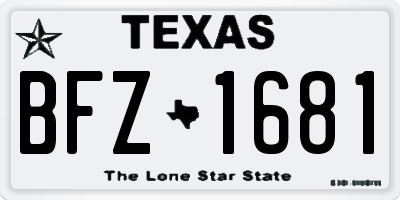 TX license plate BFZ1681