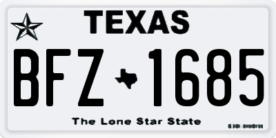 TX license plate BFZ1685