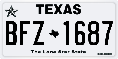 TX license plate BFZ1687
