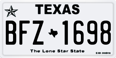 TX license plate BFZ1698