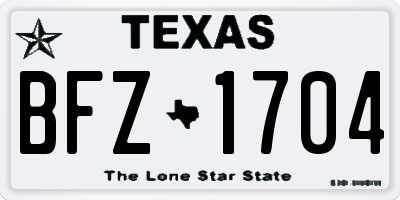 TX license plate BFZ1704