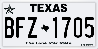 TX license plate BFZ1705
