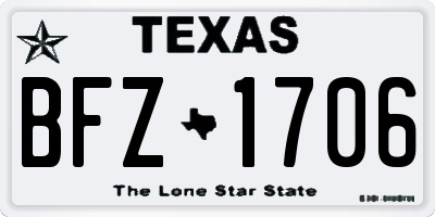 TX license plate BFZ1706