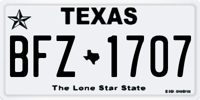 TX license plate BFZ1707