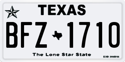 TX license plate BFZ1710