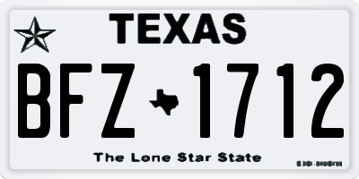 TX license plate BFZ1712