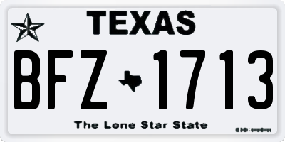 TX license plate BFZ1713