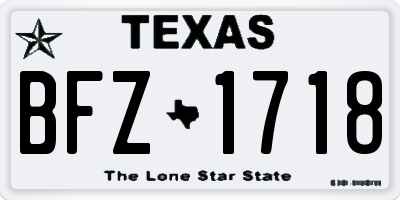 TX license plate BFZ1718