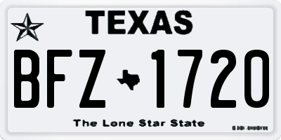 TX license plate BFZ1720