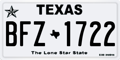 TX license plate BFZ1722