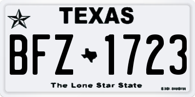TX license plate BFZ1723