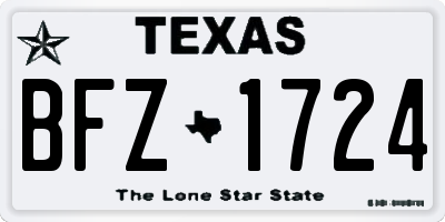 TX license plate BFZ1724