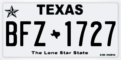 TX license plate BFZ1727