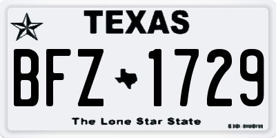 TX license plate BFZ1729