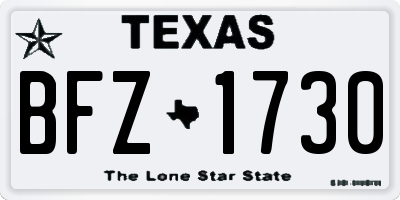 TX license plate BFZ1730