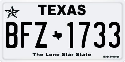 TX license plate BFZ1733