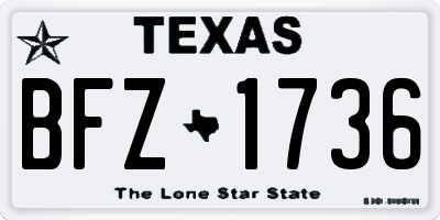 TX license plate BFZ1736
