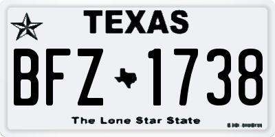 TX license plate BFZ1738
