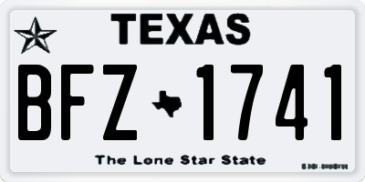 TX license plate BFZ1741