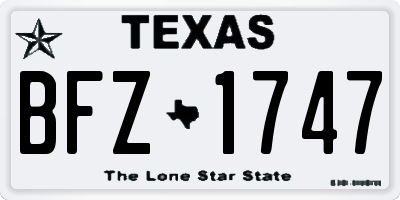 TX license plate BFZ1747