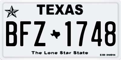 TX license plate BFZ1748