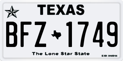 TX license plate BFZ1749