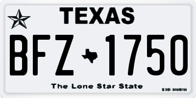 TX license plate BFZ1750