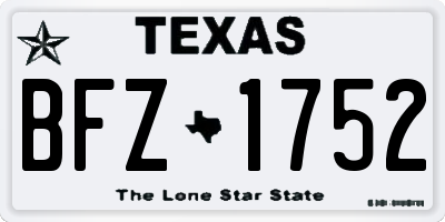 TX license plate BFZ1752