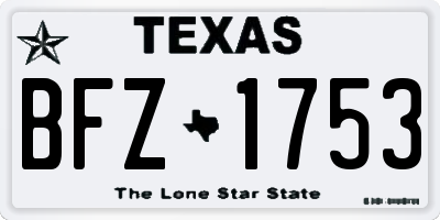 TX license plate BFZ1753