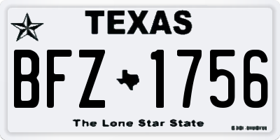 TX license plate BFZ1756