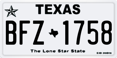 TX license plate BFZ1758