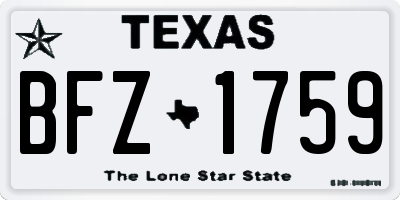 TX license plate BFZ1759