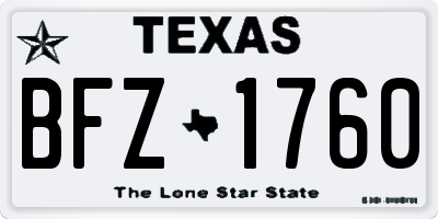 TX license plate BFZ1760