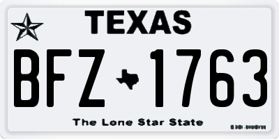 TX license plate BFZ1763