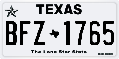 TX license plate BFZ1765