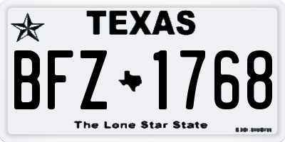 TX license plate BFZ1768