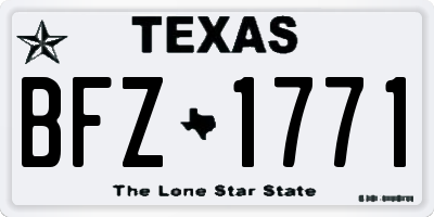 TX license plate BFZ1771
