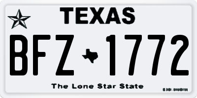 TX license plate BFZ1772