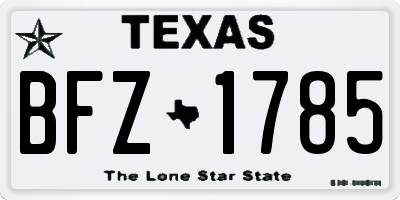 TX license plate BFZ1785